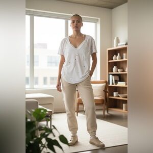 Anine Bing Cotton Distressed Tee